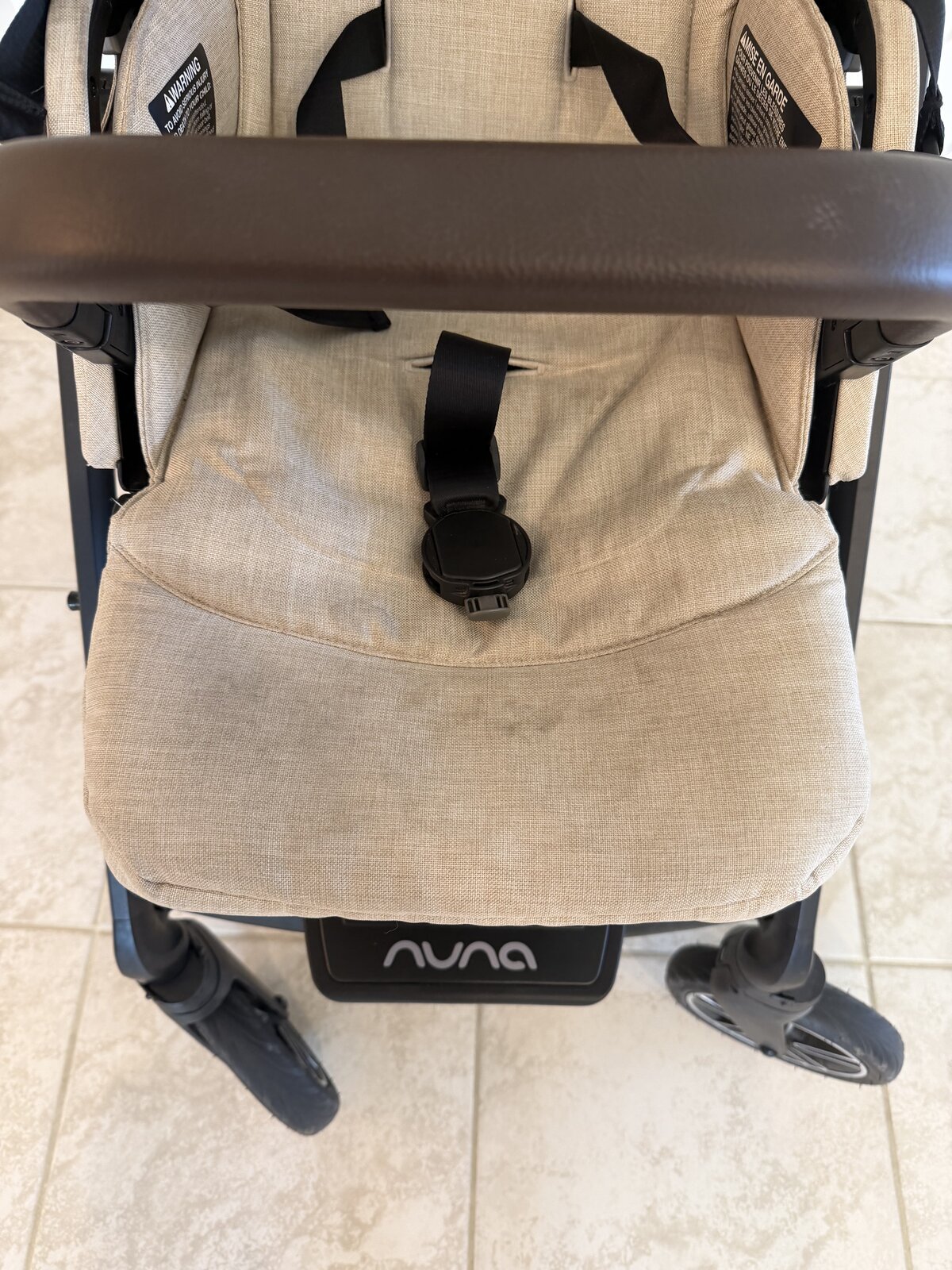 Car seat before deep cleaning by Suds and Seats Co